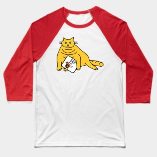 Chubby Cat with Thanksgiving Turkey Greetings Baseball T-Shirt